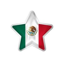 Mexico flag in star. Button star and flag template. Easy editing and vector in groups. National flag vector illustration on white background.