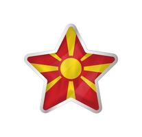 Macedonia flag in star. Button star and flag template. Easy editing and vector in groups. National flag vector illustration on white background.