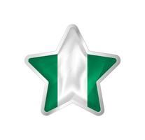 Nigeria flag in star. Button star and flag template. Easy editing and vector in groups. National flag vector illustration on white background.