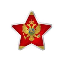 Montenegro flag in star. Button star and flag template. Easy editing and vector in groups. National flag vector illustration on white background.