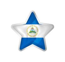 Nicaragua flag in star. Button star and flag template. Easy editing and vector in groups. National flag vector illustration on white background.