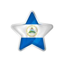 Nicaragua flag in star. Button star and flag template. Easy editing and vector in groups. National flag vector illustration on white background.