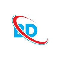 BD logo. BD design. Blue and red BD letter. BD letter logo design. Initial letter BD linked circle uppercase monogram logo. vector
