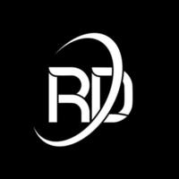 logotipo rd. tercer diseño. letra rd blanca. diseño del logotipo de la letra rd. letra inicial rd círculo vinculado logotipo de monograma en mayúsculas. vector