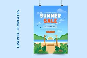 Summer Sale Graphic template easy to customize simple and elegant design vector