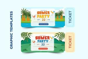 Summer Party Graphic template easy to customize simple and elegant design vector