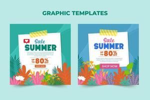 plantilla gráfica de venta de verano fácil de personalizar diseño simple y elegante vector