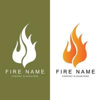 red smoldering fire icon vector logo, classic retro design