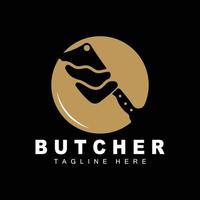 Butcher logo design, Knife Cutting Tool Vector Template, Product Brand Illustration