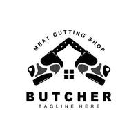 Butcher logo design, Knife Cutting Tool Vector Template, Product Brand Illustration