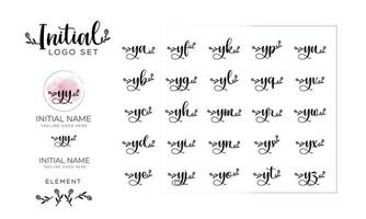 Feminine initial letter logo collection. vector illustration