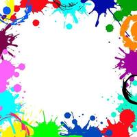 Vector abstract empty frame from color ink blobs. Colorful ink abstract frame background. Grunge splatters