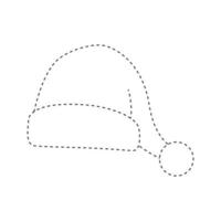 Santa Hat tracing worksheet for kids vector