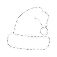 Santa Hat tracing worksheet for kids vector