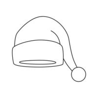 Coloring page with Santa Hat for kids vector