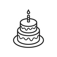 birthday cake icon vector illustration, birthday cake with candle vector illustration