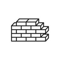 brick wall icon vector illustration in trendy flat design