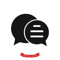 bubble speech icon in trendy flat style vector