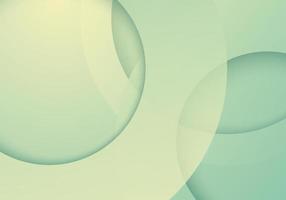 Abstract 3D green pastel color geometric circles shapes layer paper cut background vector