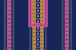 Ethnic dress, shirts pattern. Ethnic neckline embroidery pattern. Aztec geometric neckline colorful pattern with border. Tribal art shirts fashion. Neck embroidery ornaments. vector