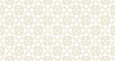Abstract seamless pattern. Arabic line ornament with geometric shapes. Linear floral ornamental texture. Artistic backdrop in arab orient textile style. vector