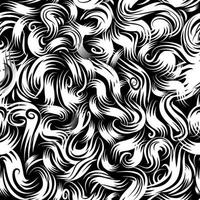 Abstract swirl lines and dots  seamless pattern. Artistic line ornamental stylish background. Abstract  tiled monochrome texture with organic shapes vector