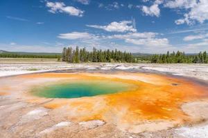 Opal Pool is one of several geological features found in the Midway Geyser Basin in Yellowstone National Park. photo