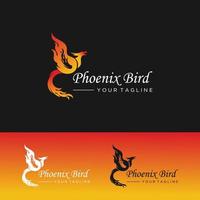 plantilla de logotipo de Phoenix, vector de pájaro de fuego