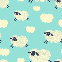 Cloud sheep. seamless pattern. children's print vector