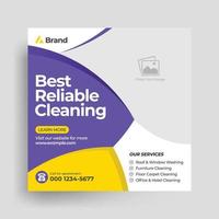 Best cleaning service social media post vector template