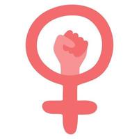 mujer mujer feminismo protesta mano icono vector