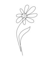 Flower vector one line art logo. Minimalist contour drawing monoline. Continuous line artwork for banner, book design, web illustration