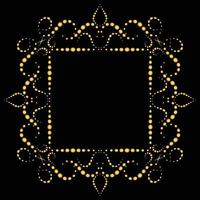 Decorative frame Elegant vector element for design in Eastern style, place for text. Beautiful floral golden border. Lace illustration for invitations, greeting cards and T Shirt design.