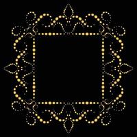 Decorative frame Elegant vector element for design in Eastern style, place for text. Beautiful floral golden border. Lace illustration for invitations, greeting cards and T Shirt design.