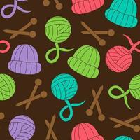 patrón de gorro de punto y herramientas de tejer. gorros de lana, agujas de tejer, hilo. ropa de otoño hecha a mano, accesorios de punto, sombrero de invierno de hilos de lana.