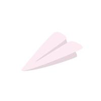 Toy airplane flies made of white paper. Paper origami. Time to school. Children's cute stationery subjects. Back to school, science, college, education, study vector