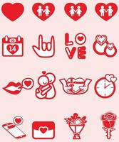 icono de san valentín idioma de amor color rojo vector