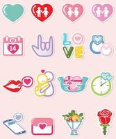 valentines icon Set love language colorful vector