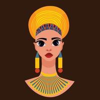 portrait of the beautiful Arab Egyptian  woman in ancient clothes. vector