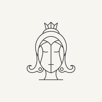 Beautiful woman's face Line art logo design template. - Vector. vector