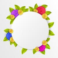 Flowers and leaves beautiful background or frame with blank copy space for text. - Vector. vector