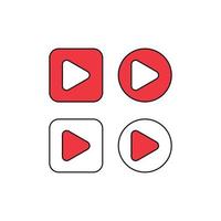 icono de vector botón de reproducción de youtube.