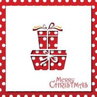 Vector white paper Christmas box on a white matte background. Design elements for holiday cards.