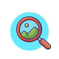 Magnifying Glass Looking For View Cartoon Vector Icon  Illustration. Nature Science Icon Concept Isolated Premium  Vector. Flat Cartoon Style