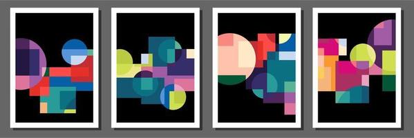 Abstract Bauhaus geometric pattern background vector circle