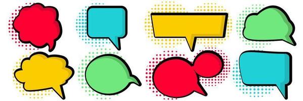 The usual set of speech bubbles for comics Doodle set elements Vector illustration