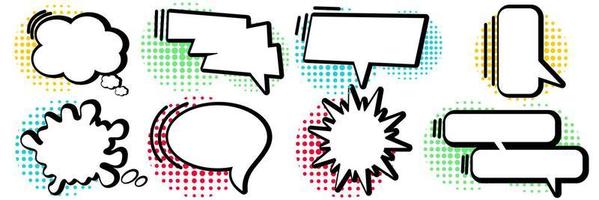 The usual set of speech bubbles for comics Doodle set elements Vector illustration