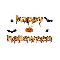 the inscription happy Halloween on a white background in yellow letters can be used for banners posters posters vector