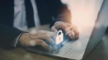 internet, Cyber, firewall security, Data protection, information safety and encryption, secured access to user personal data. photo