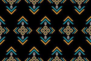 Fabric ethnic pattern art. Geometric seamless pattern in tribal. vector